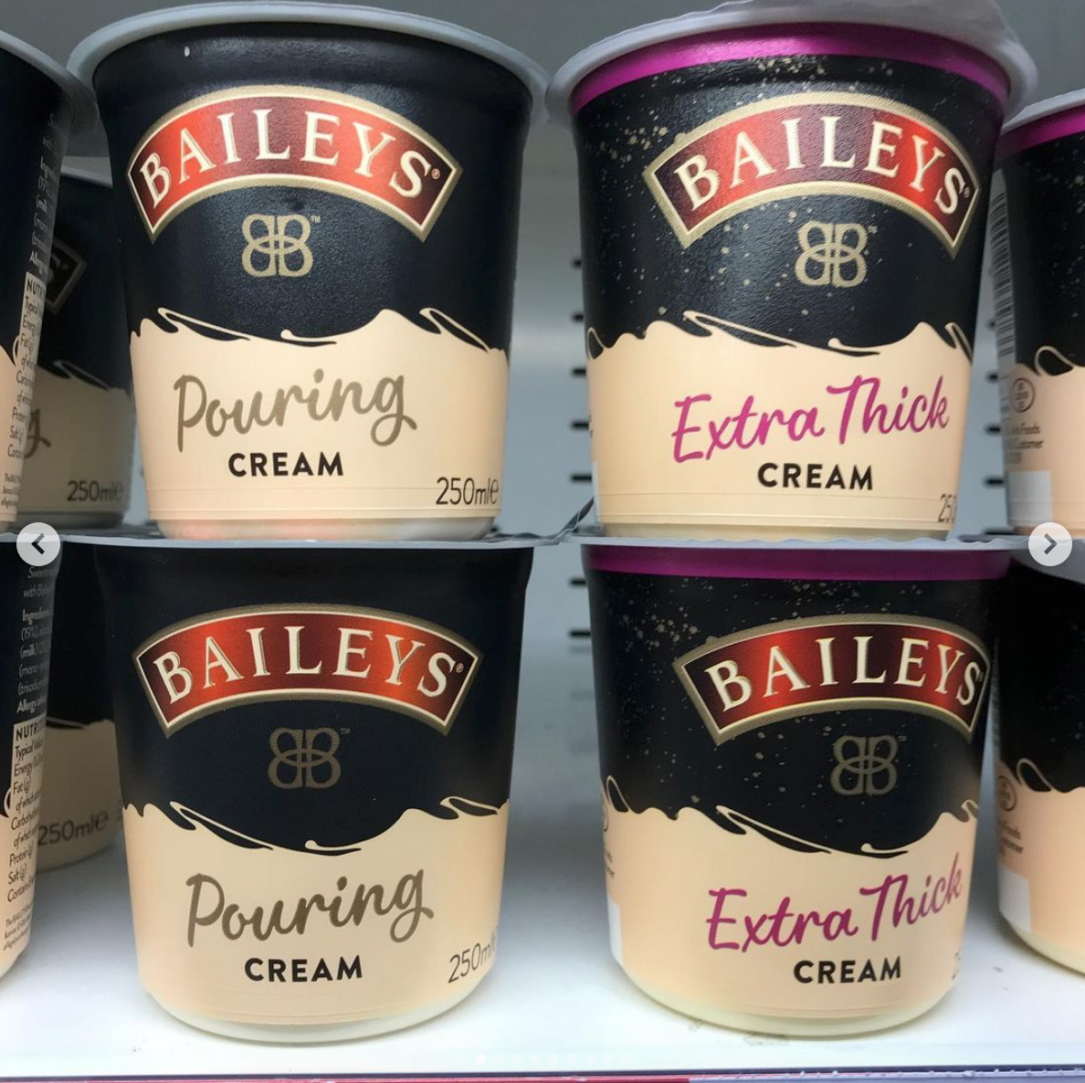 four tubs of Baileys cream for Christmas