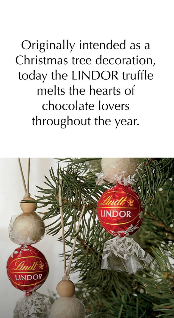 lindt truffles as Christmas baubles