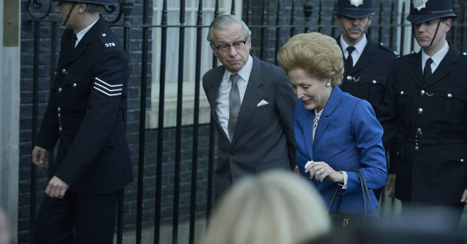 PM Thatcher walks into No 10 in The Crown