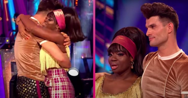 Clara Amfo and Aljaz Skorjanec left Strictly