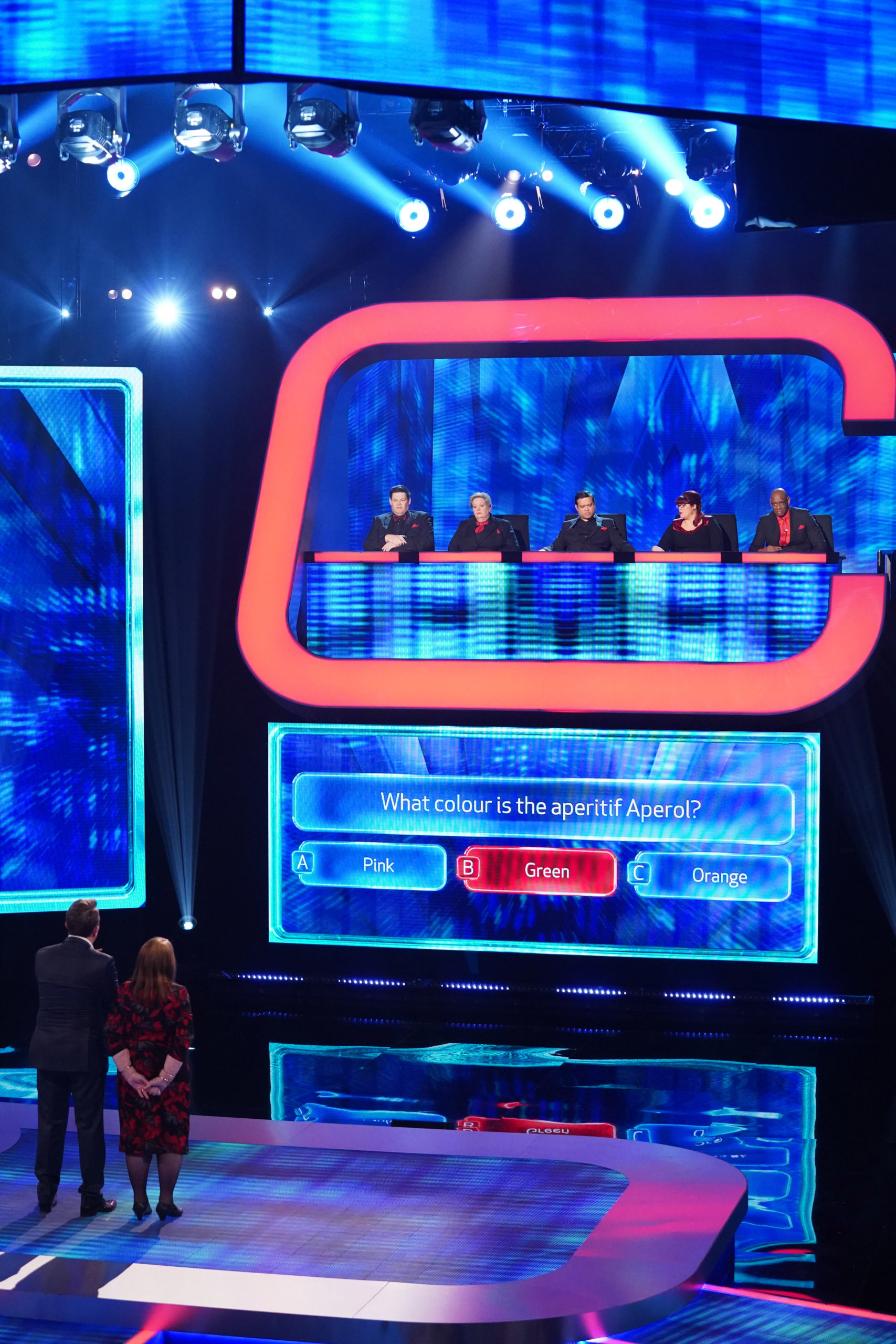 Bradley Walsh and a contestant on Beat The Chasers, which is coming back for a new series