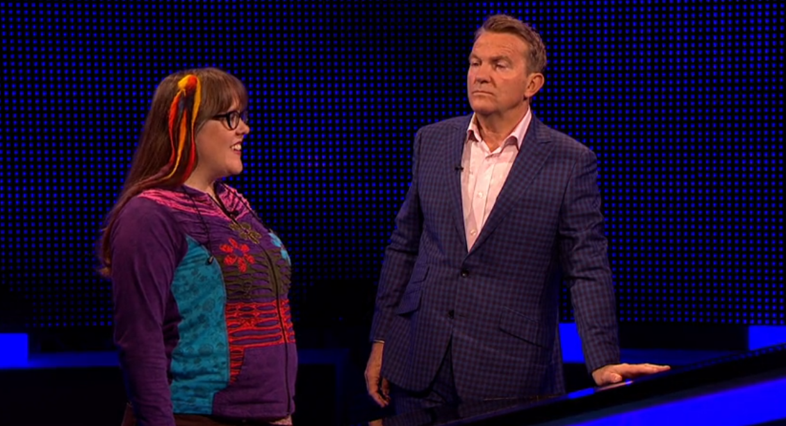 Bradley Walsh and a contestant on The Chase, which did not feature the new chaser