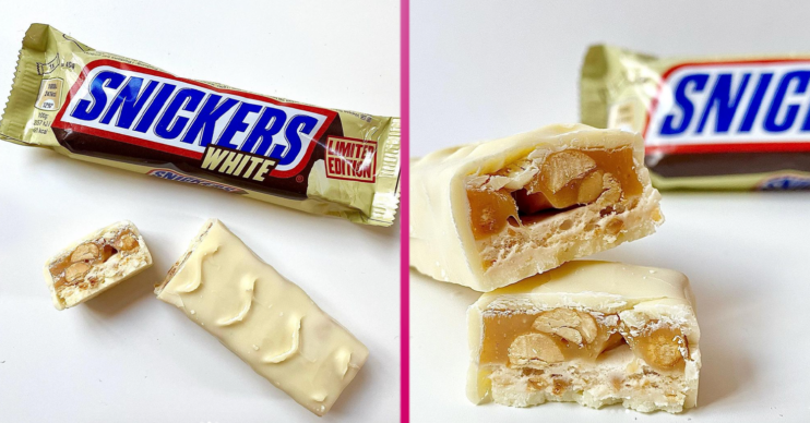white chocolate snickers
