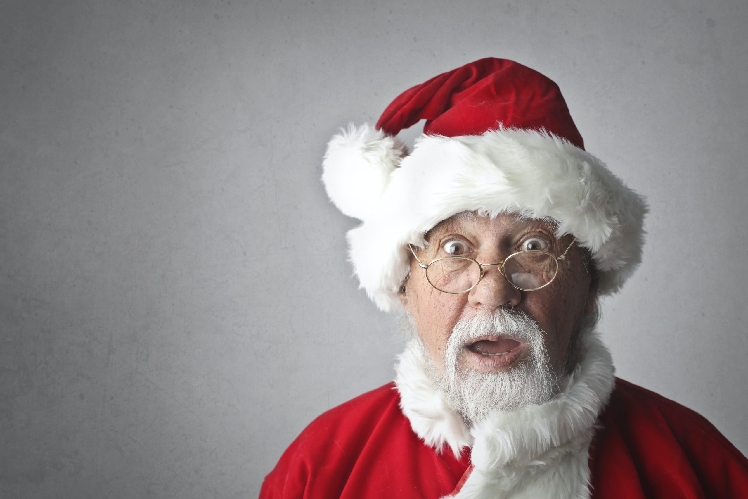A shocked looking Santa