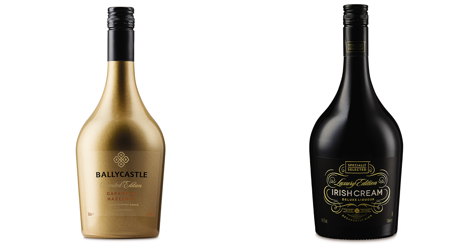 Two bottles of liqueur from Aldi