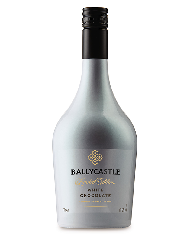 bottle of new white chocolate liqueur from Aldi