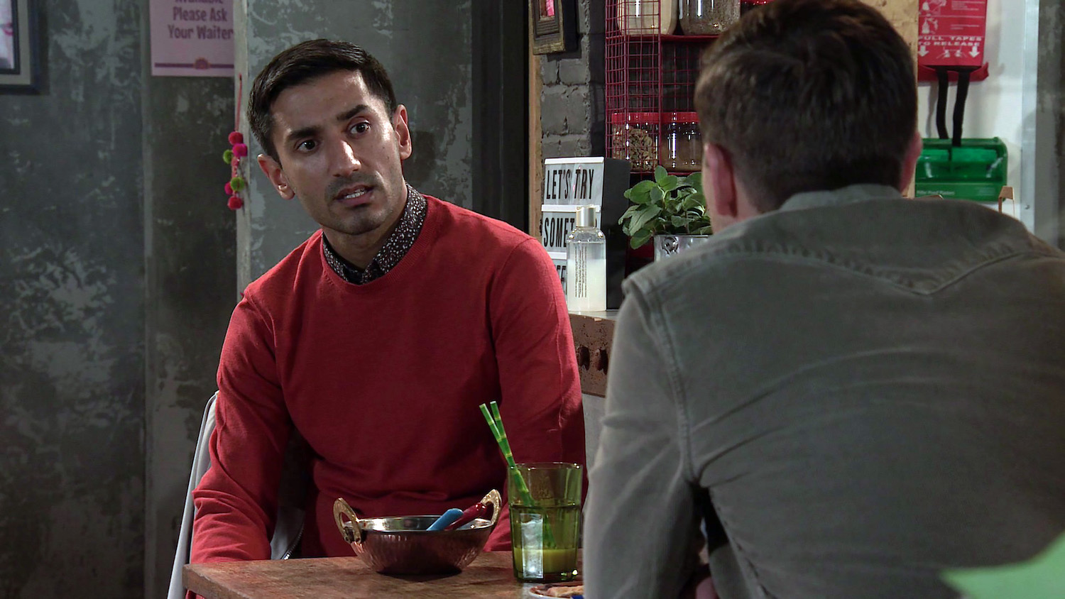 Ajay talks about his job at the helpline in Coronation Street