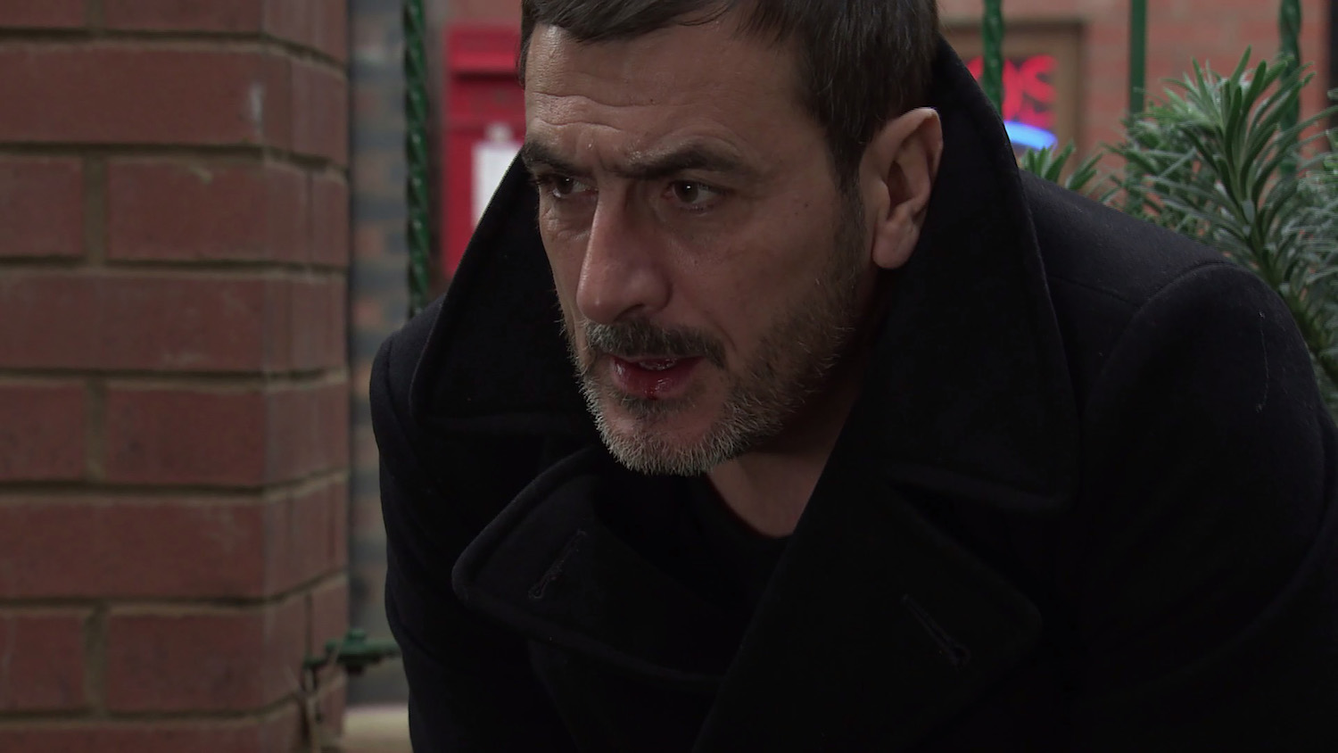 coronation street Peter began to cough up blood 