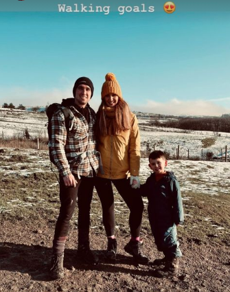 Catherine Tyldesley with her husband Tom Pitfield and their son Aflie