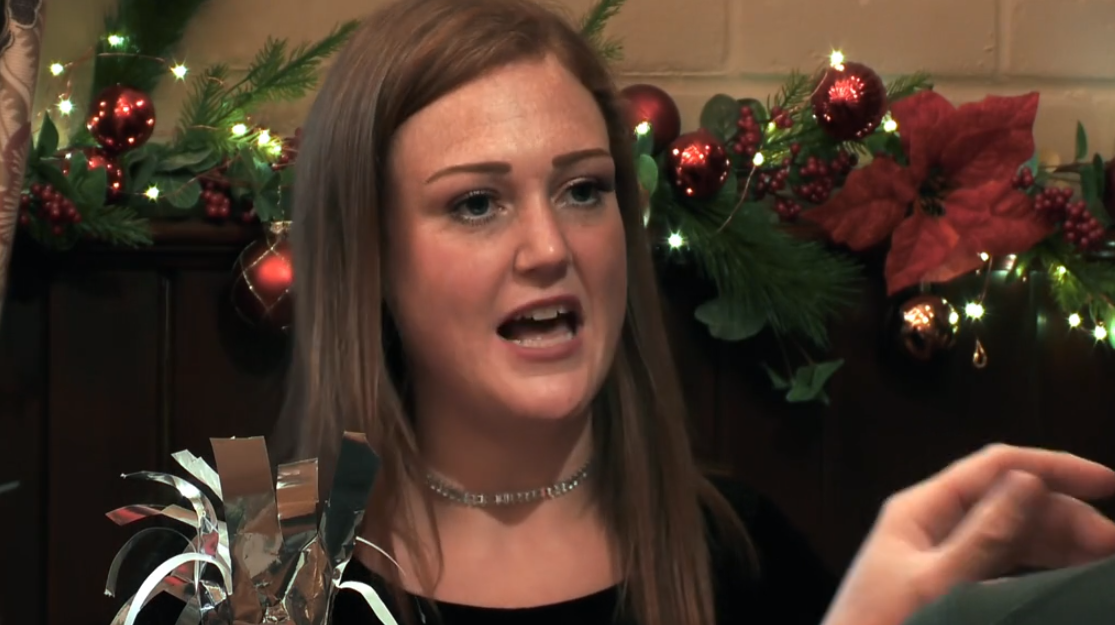 Holly in the First Dates Christmas special