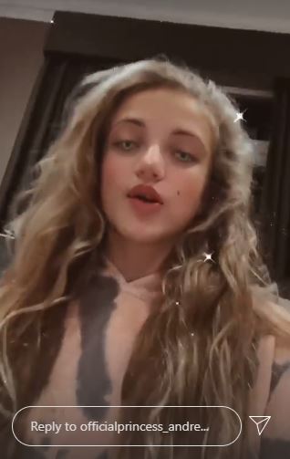 Princess speaking on her Instagram Stories