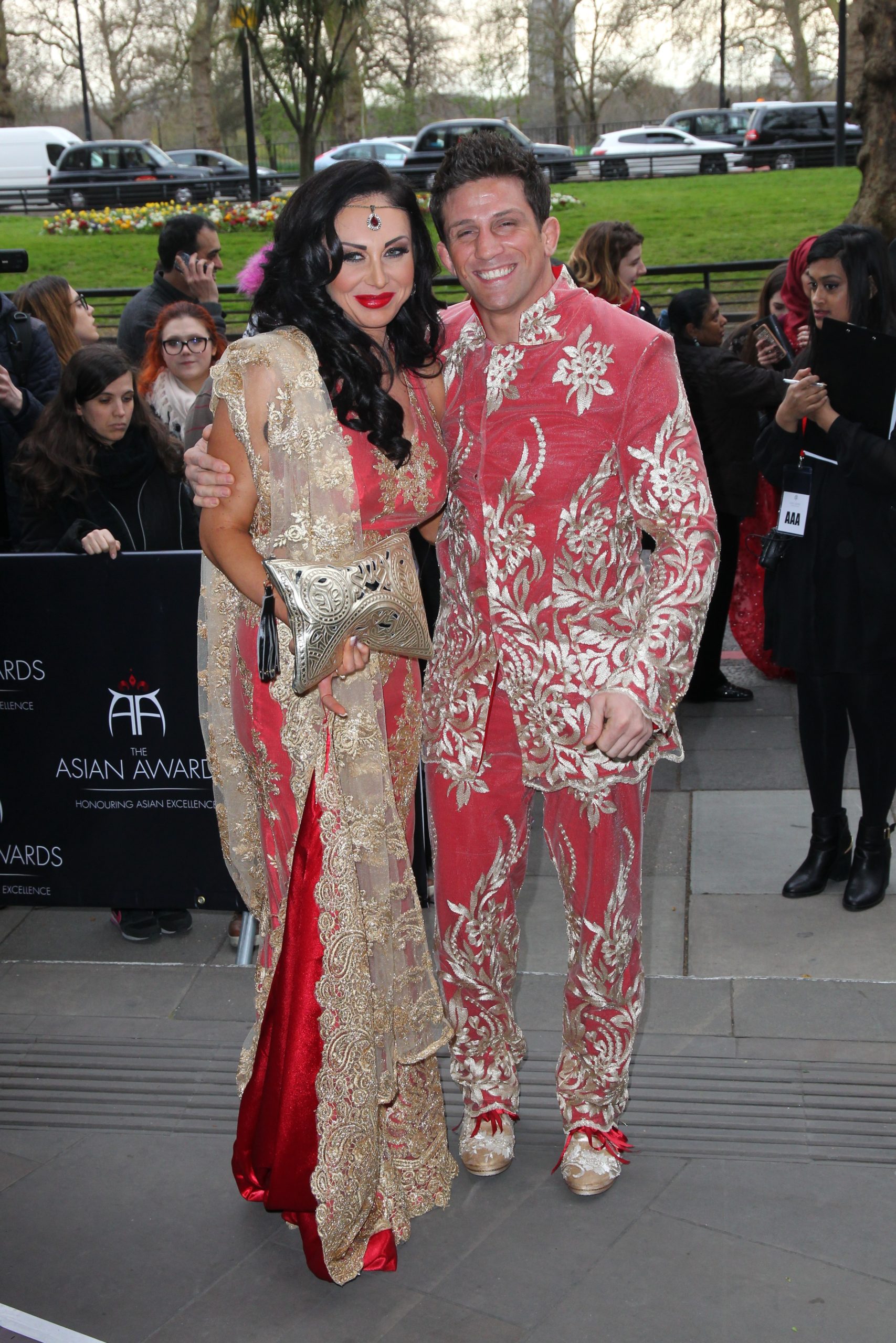 Alex reid and nikki on the red carpet