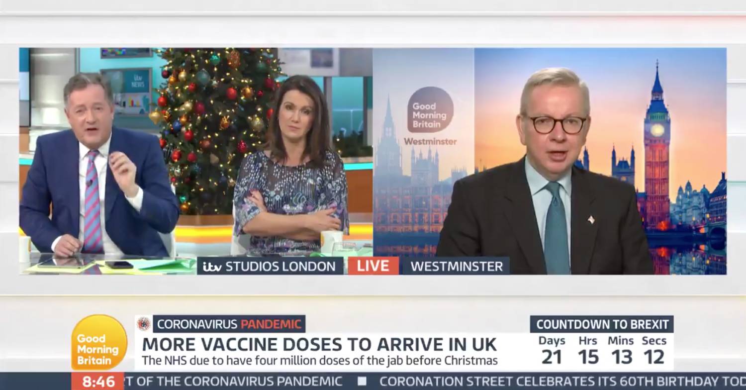 GMB viewers divided as ‘defensive’ Piers Morgan ‘rips into’ MP Michael Gove
