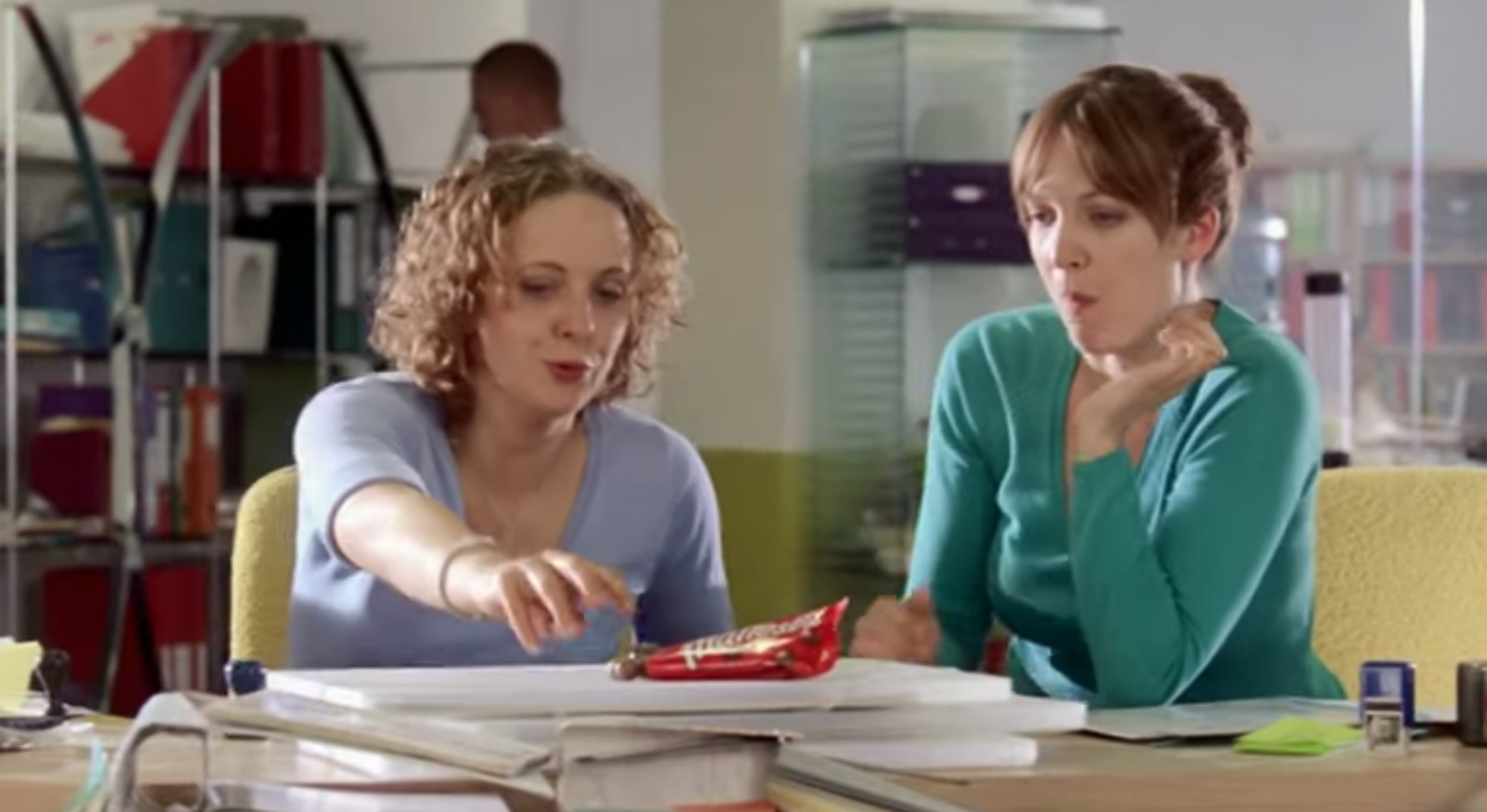 Katherine Parkinson appeared with Amanda Abbington in the Maltesers adverts