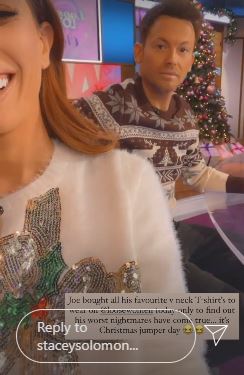 Stacey Solomon and Joe Swash wore Christmas jumpers on Loose Women