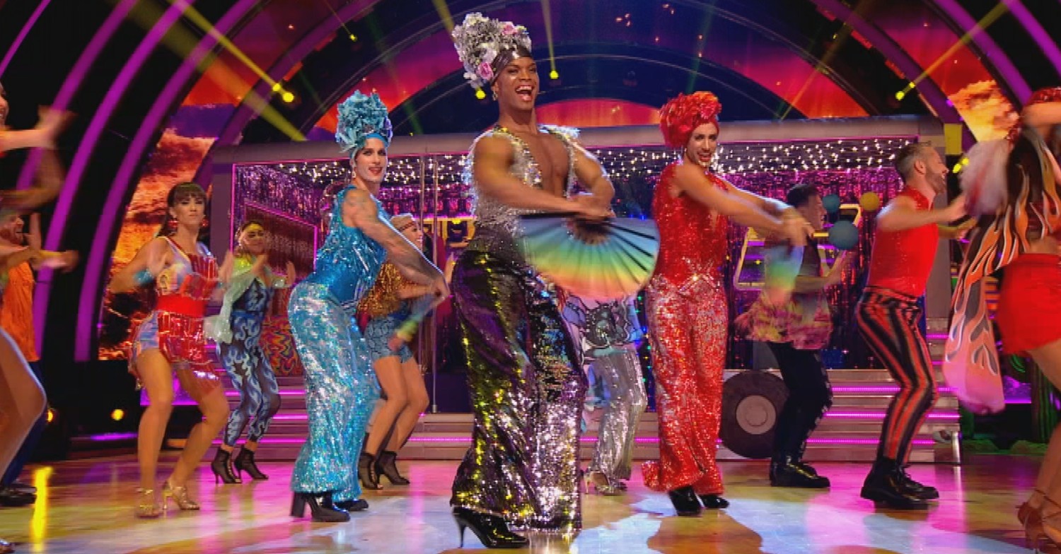 The Strictly Come Dancing pros performing the show's first drag routine