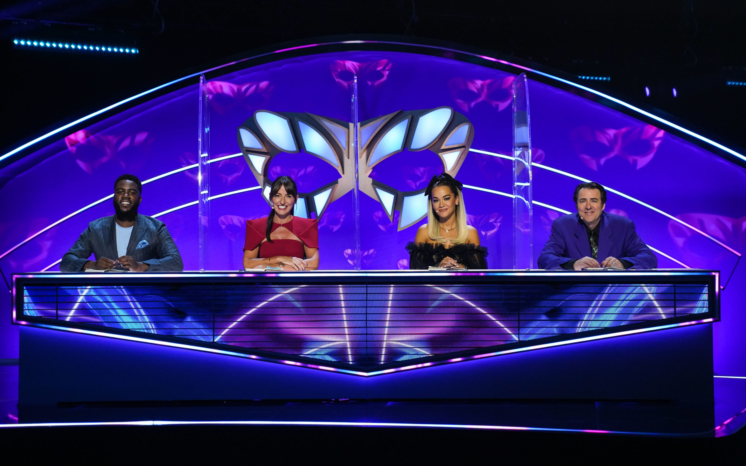 Panellists Mo Gilligan, Davina McCall, Rita Ora and Jonathan Ross 