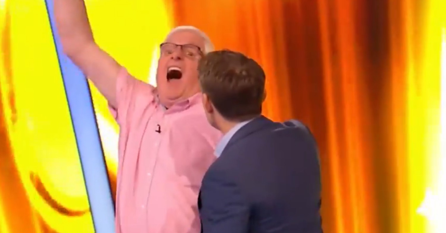 Clive and Tipping Point host Ben jumping around