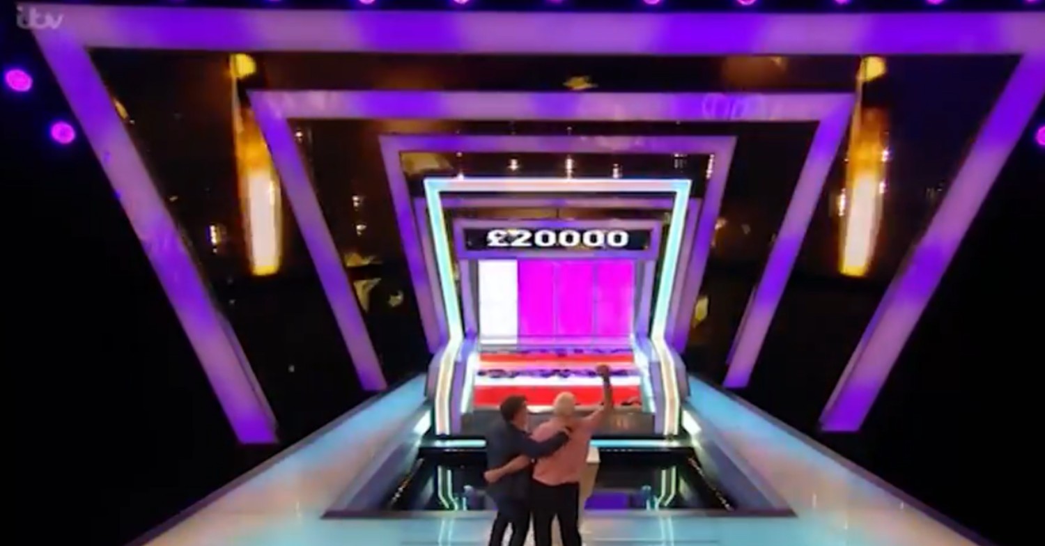 Clive celebrating his £20k win