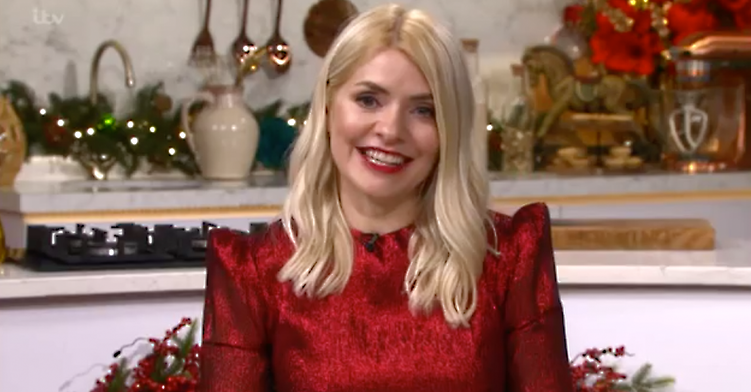 holly Willoughby red dress this morning