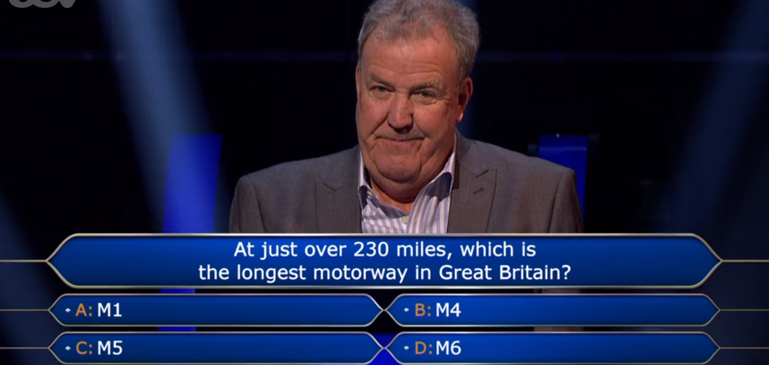 Jeremy Clarkson on Who Wants to Be a Millionaire