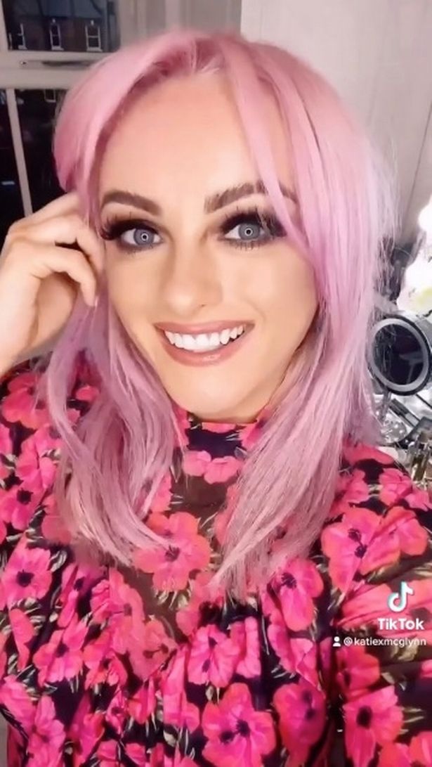 Katie McGlynn with pink hair