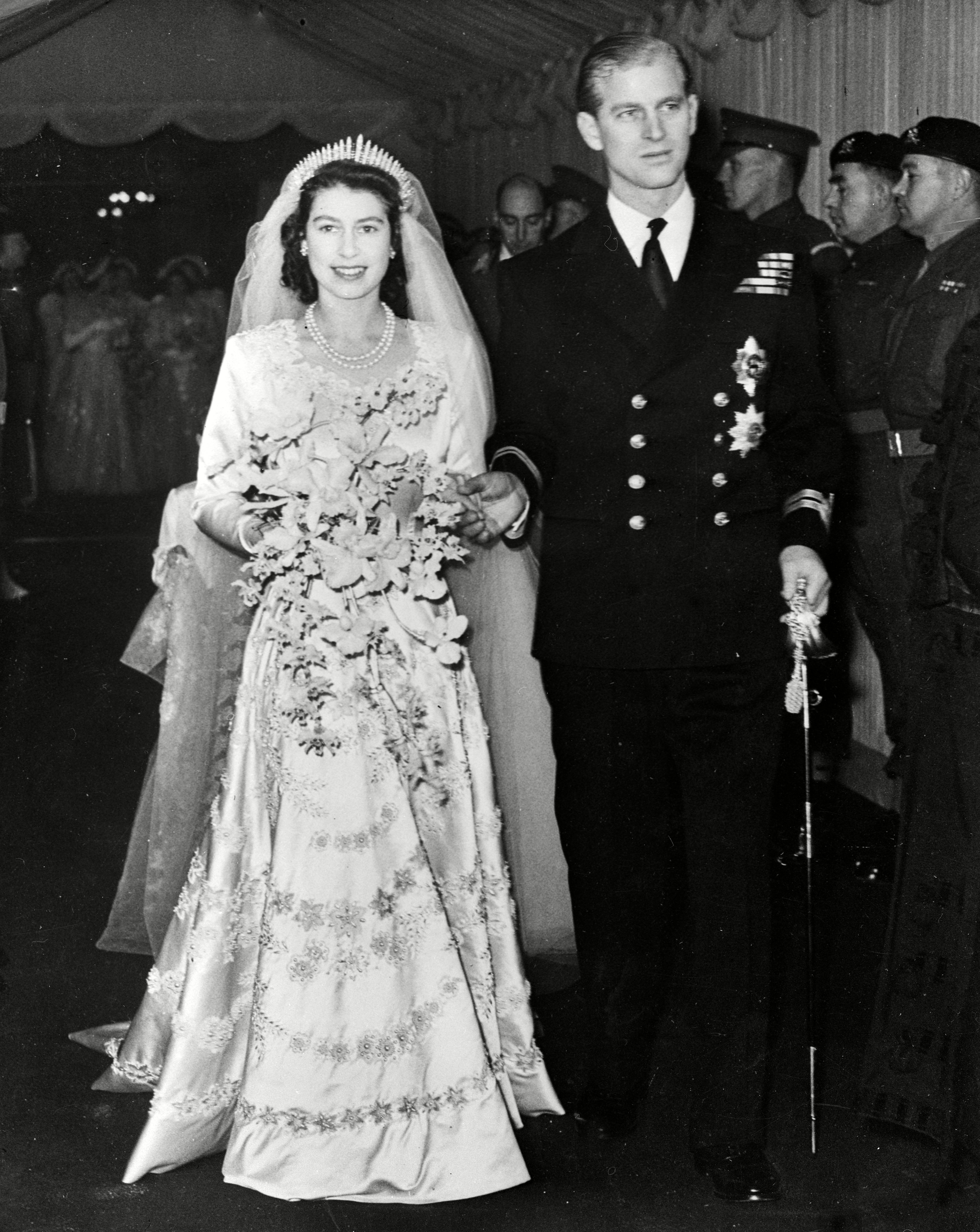 Young Prince Philip and the queen