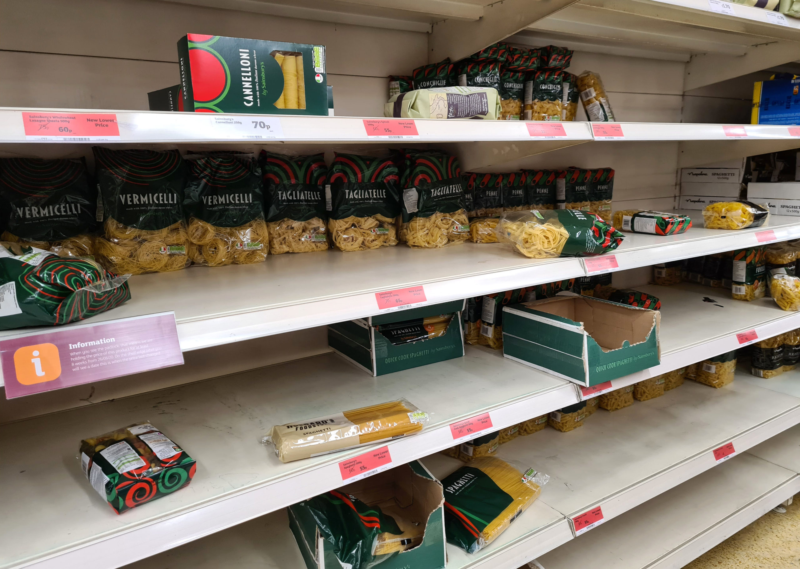 supermarket shelves ransacked