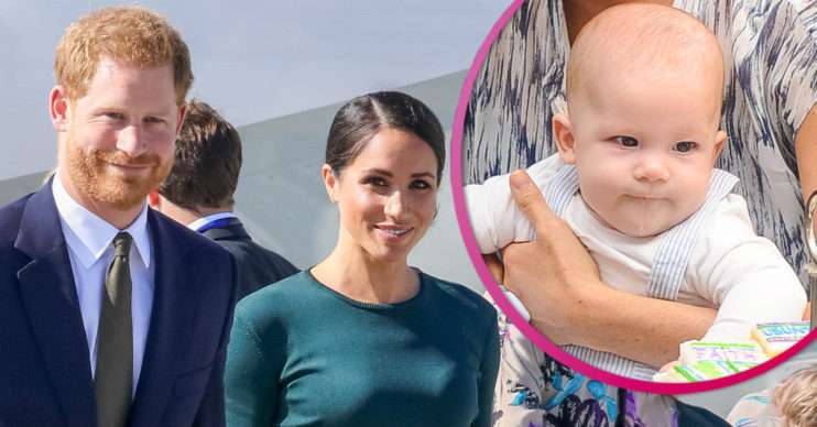 Prince Harry and Meghan Markle with ARchie