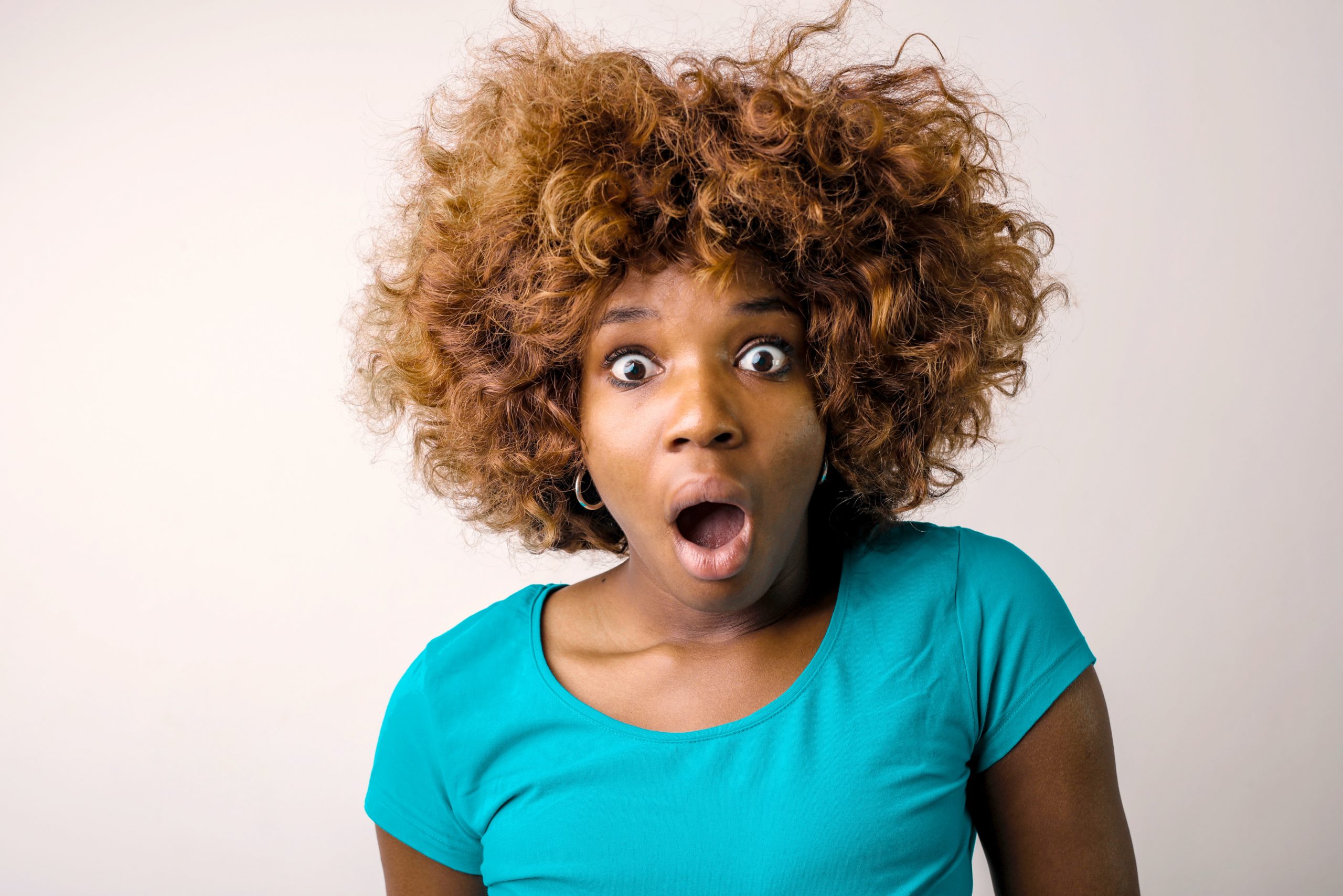 shocked looking woman