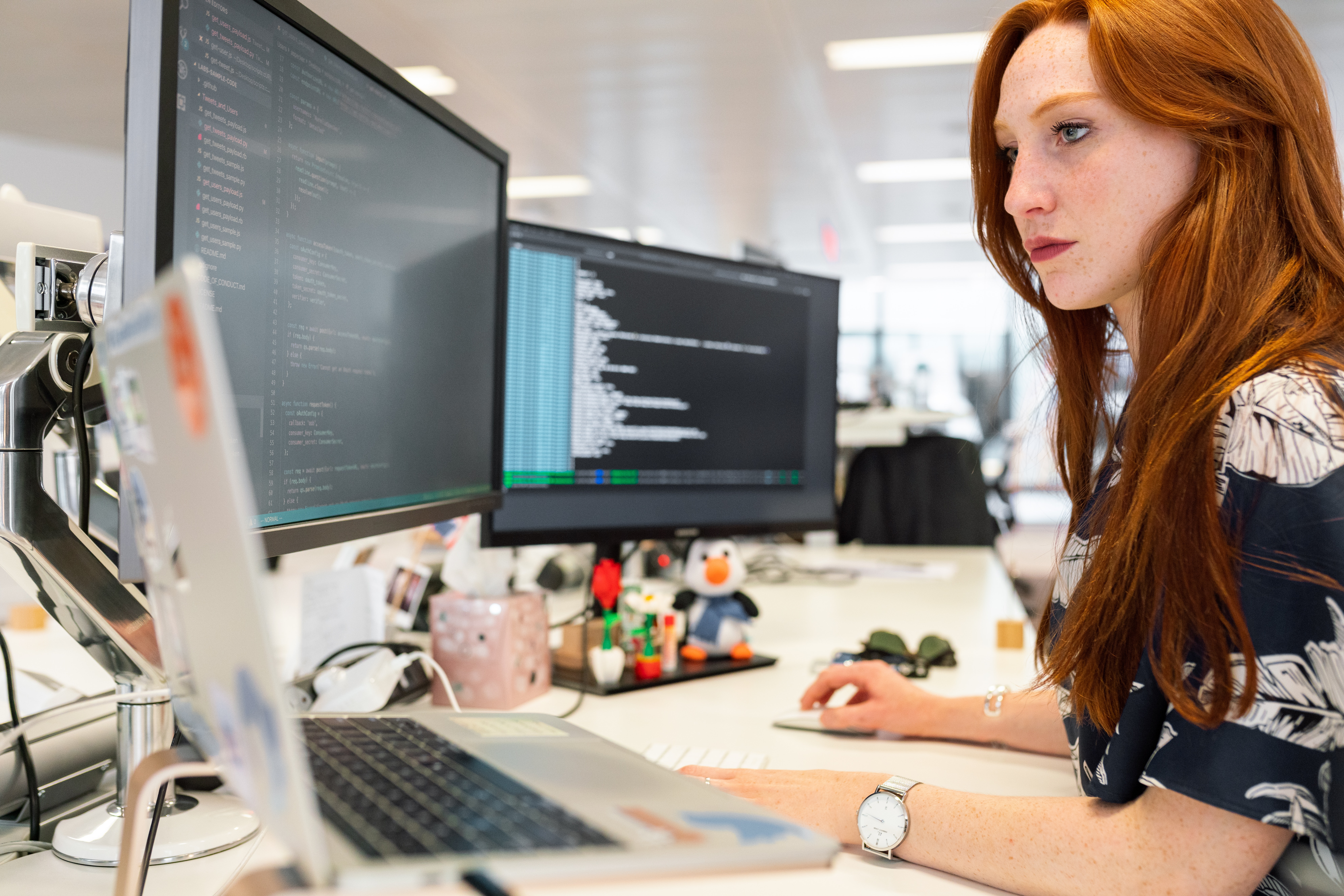 woman at work in an office