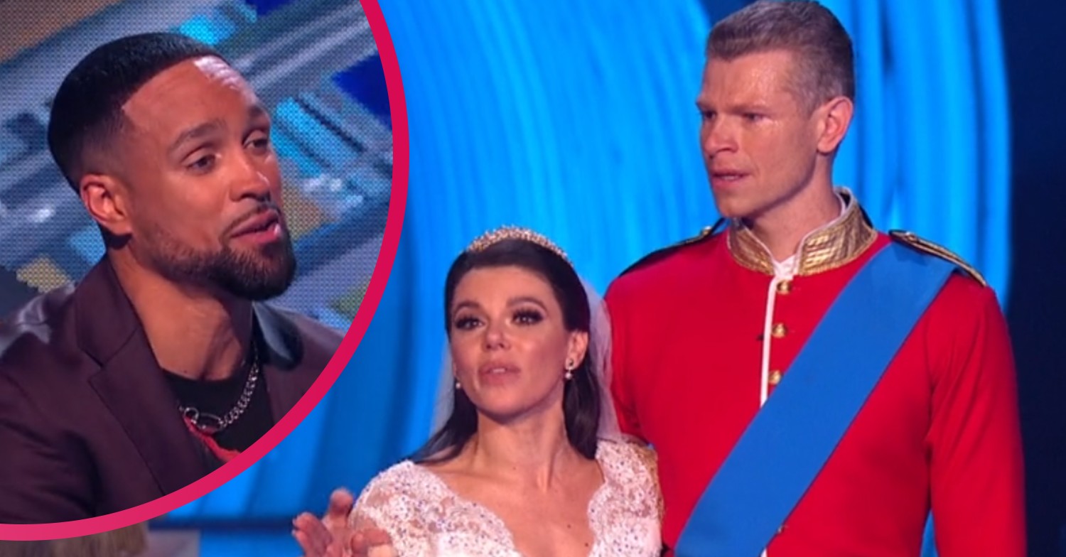 Faye and Hamish on Dancing On Ice, with Ashley Banjo
