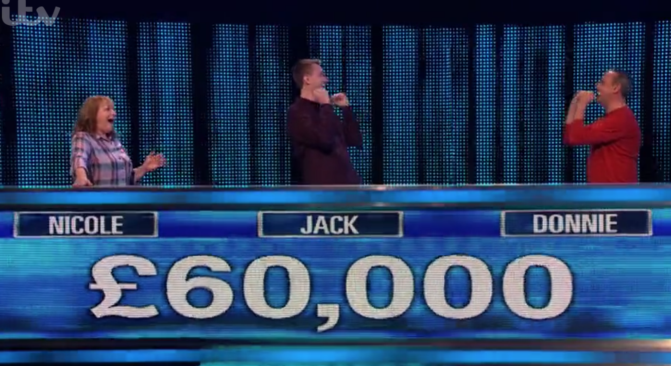 The team won £60k on The Chase