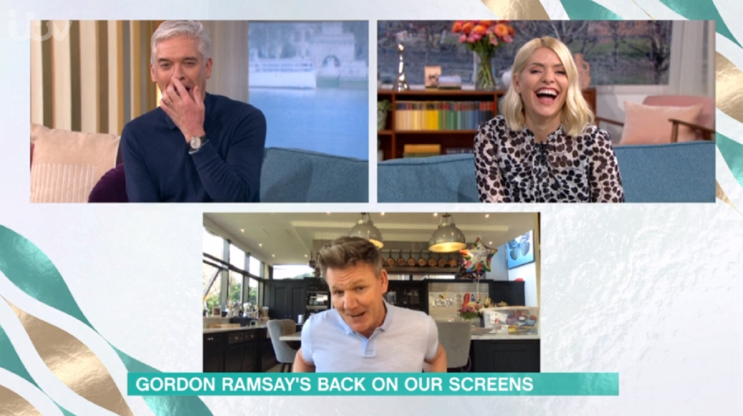 Phil and holly chatting with bbc bank balance host Gordon ramsay