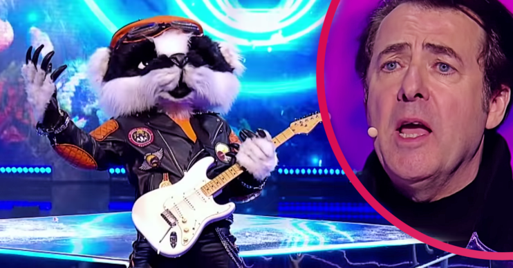 Jonathan Ross on The Masked Singer with Badger
