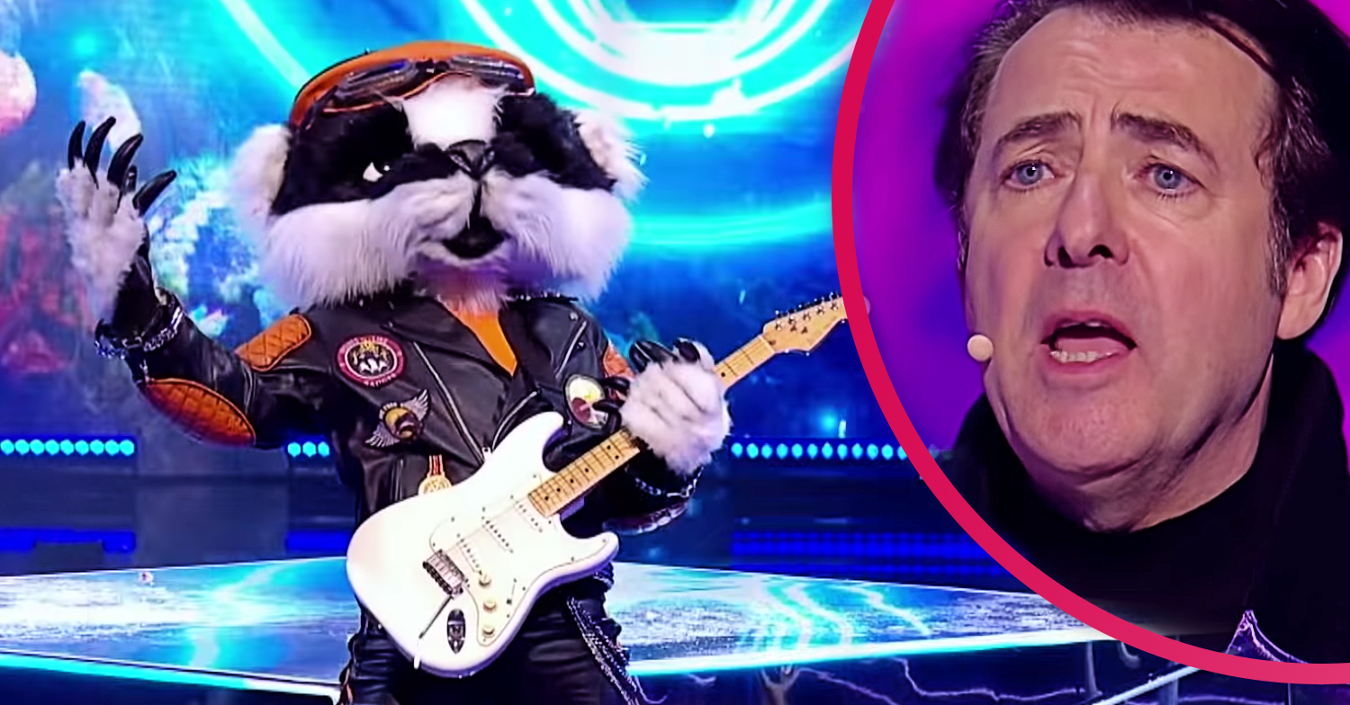 Jonathan Ross on The Masked Singer with Badger