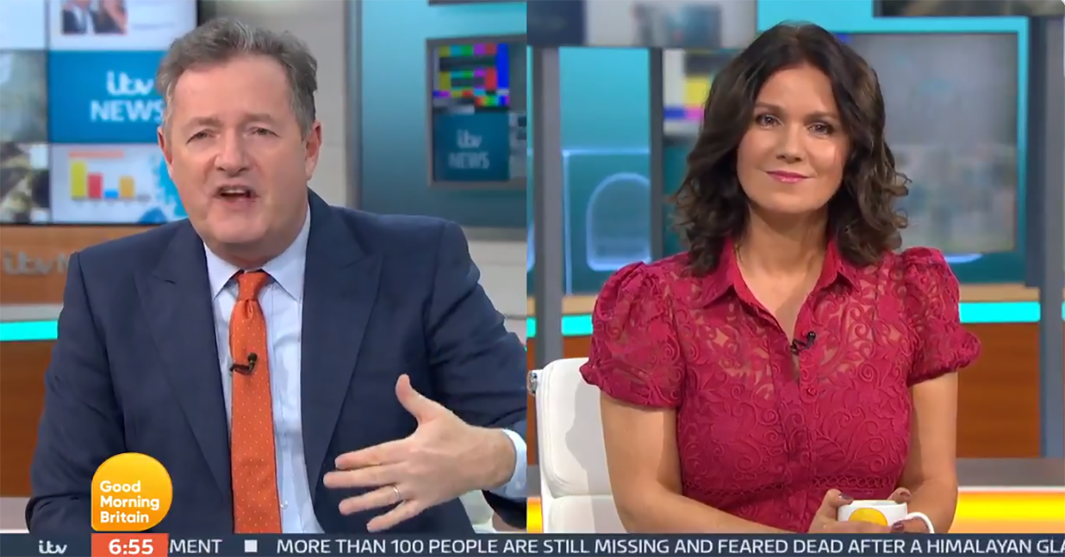 Piers Morgan and Susanna REid on GMB