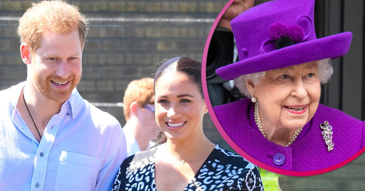 Harry and Meghan with the Queen