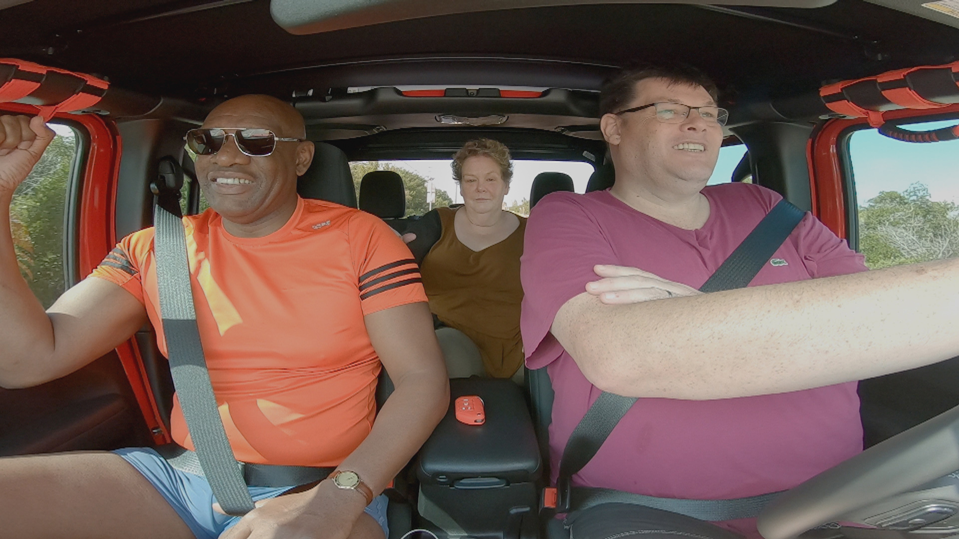 the chase stars anne, Shaun and Mark in Road Trip