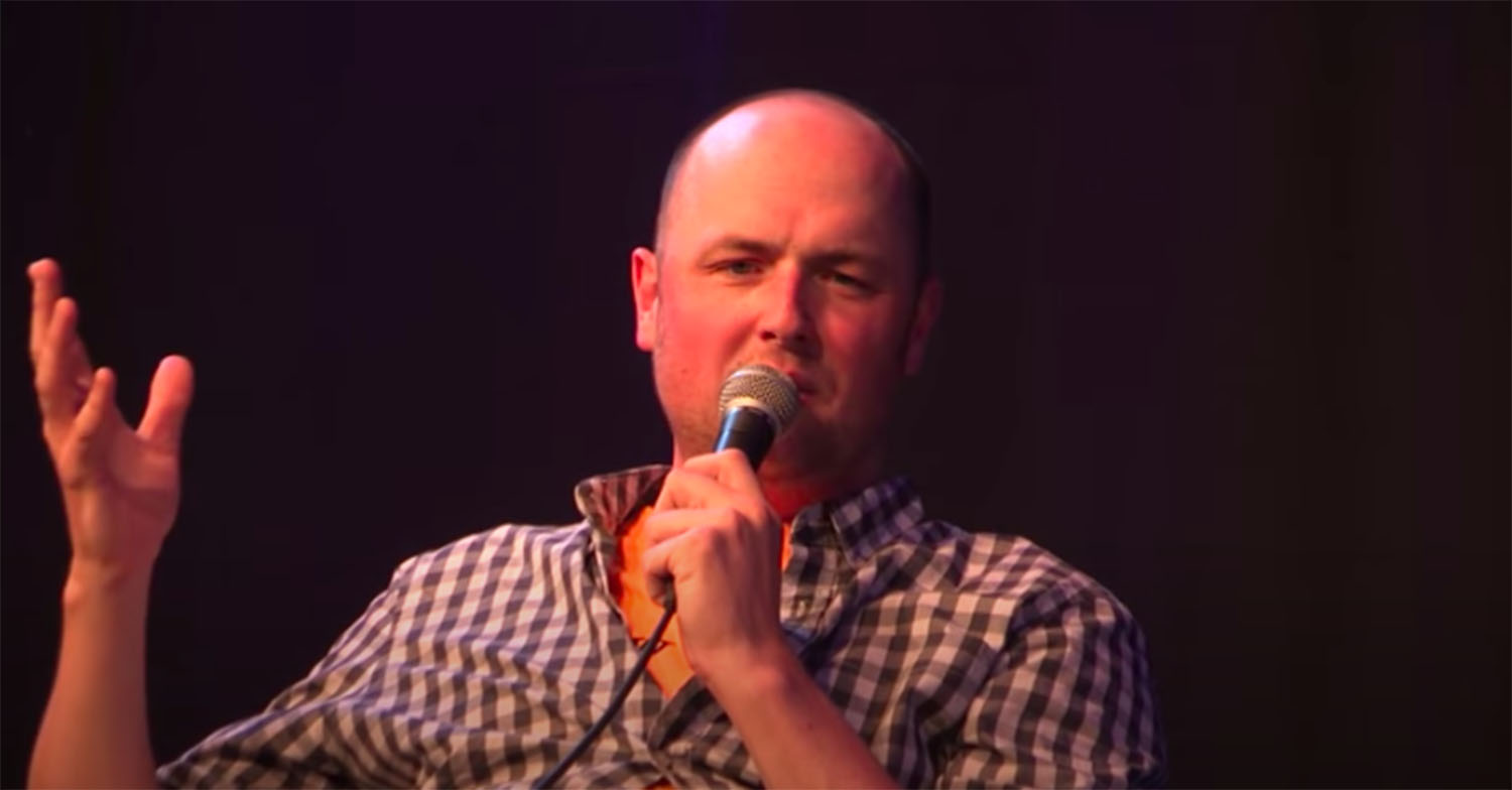 tom parry during a live podcast