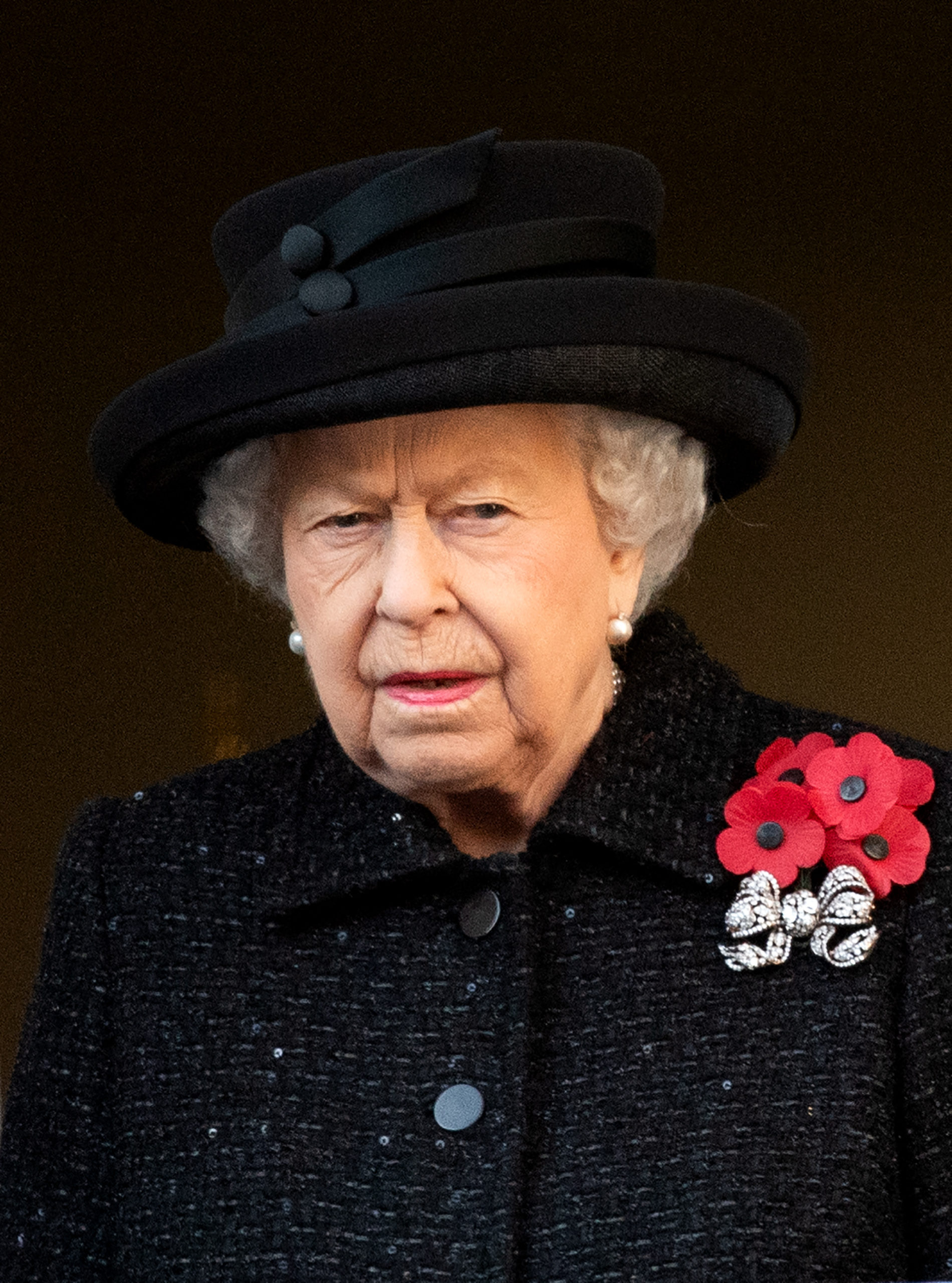 the queen wearing black