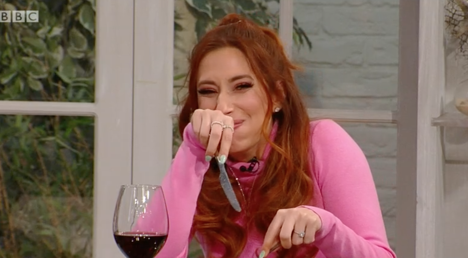 Viewers defended Stacey Solomon's eating etiquette on Saturday Kitchen
