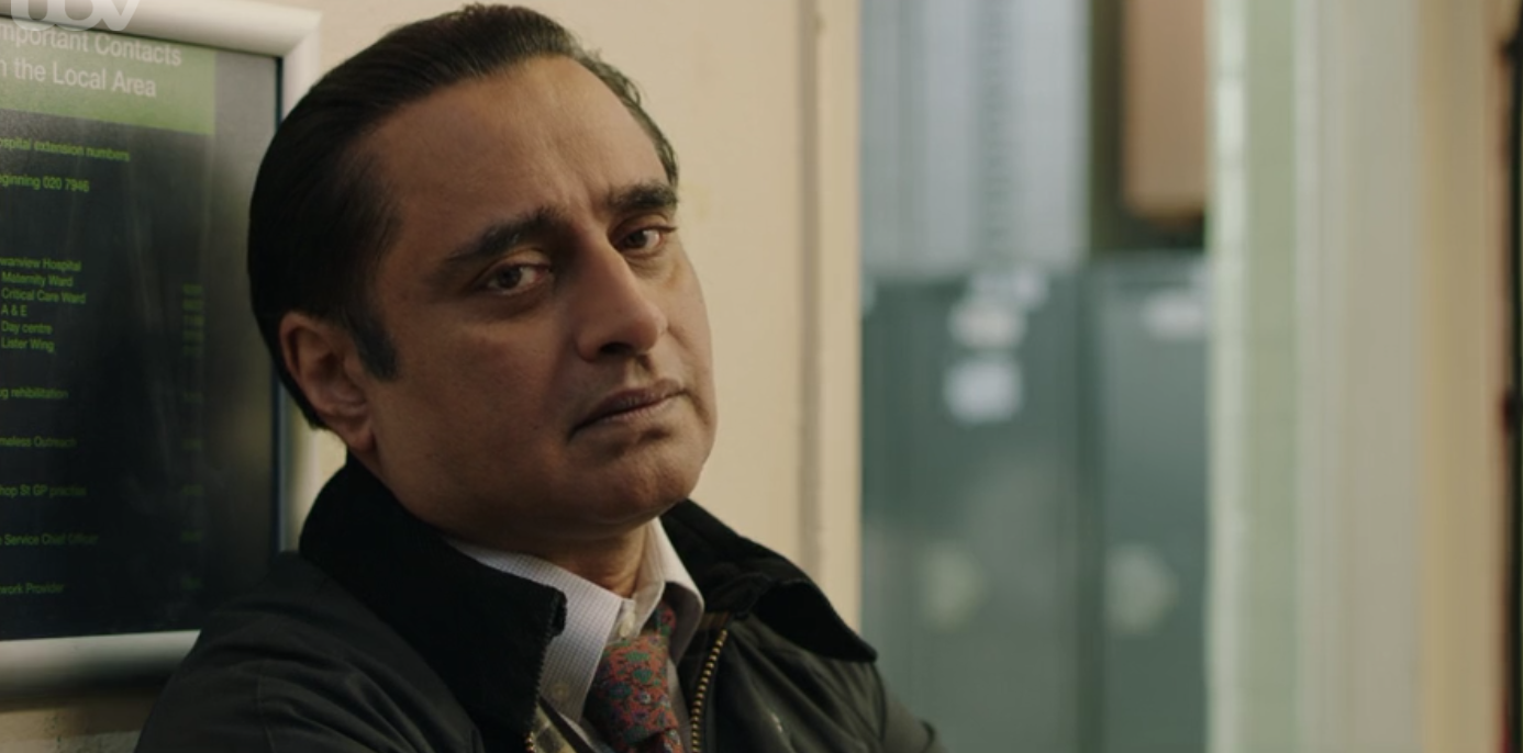 Sanjeev Bhaskar looking forlorn as Sunny in ITV drama Unforgotten