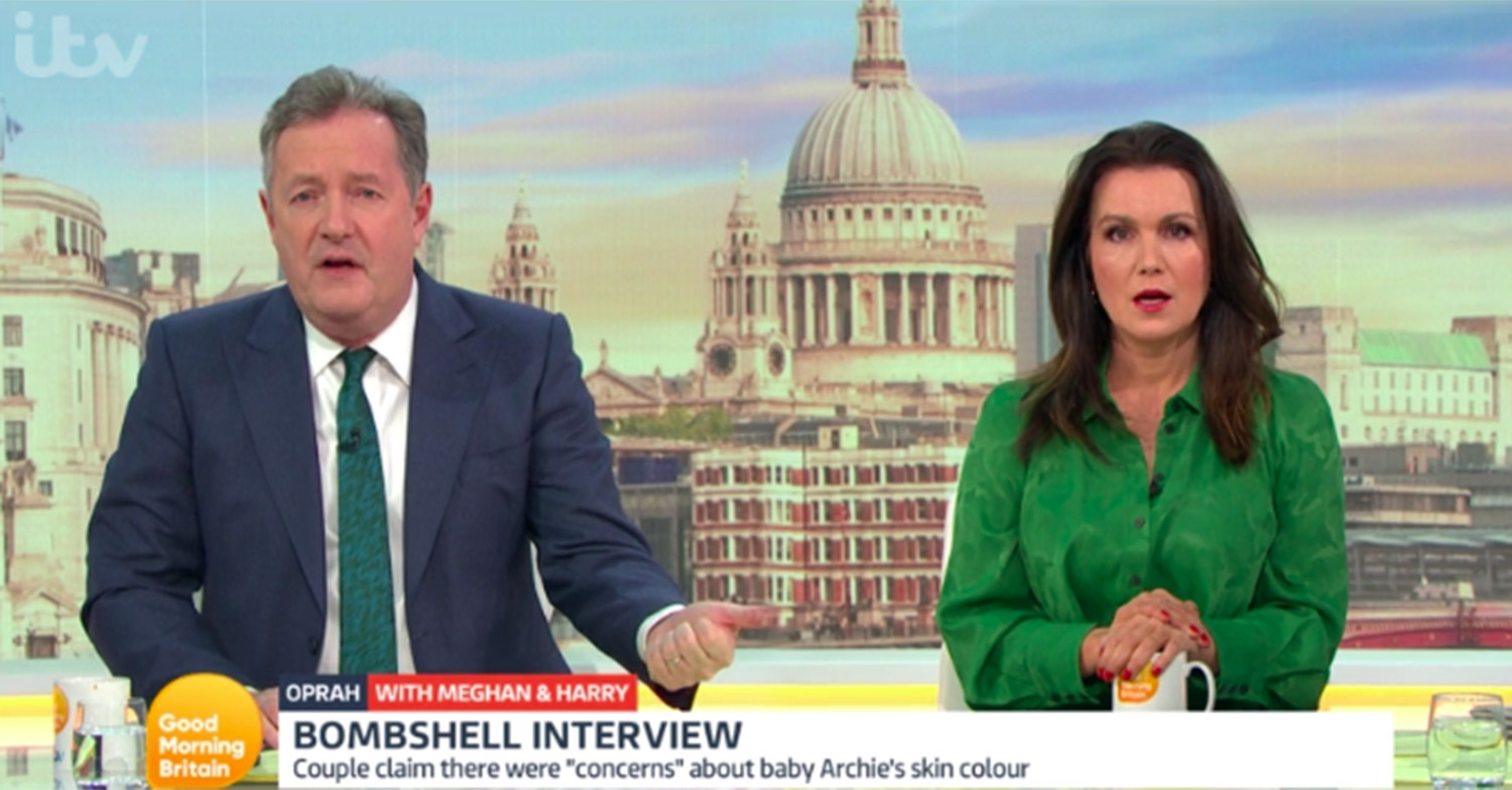 susanna reid and piers morgan on itv show good morning britain