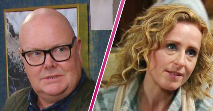 Emmerdale: split picture of Paddy Kirk and Tess Harris