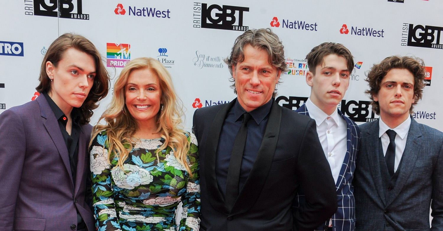 John Bishop with his wife and kids