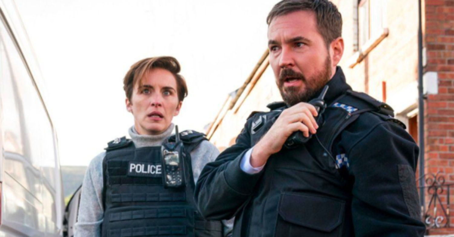 Martin Compston in Line Of Duty with Vicky McClure