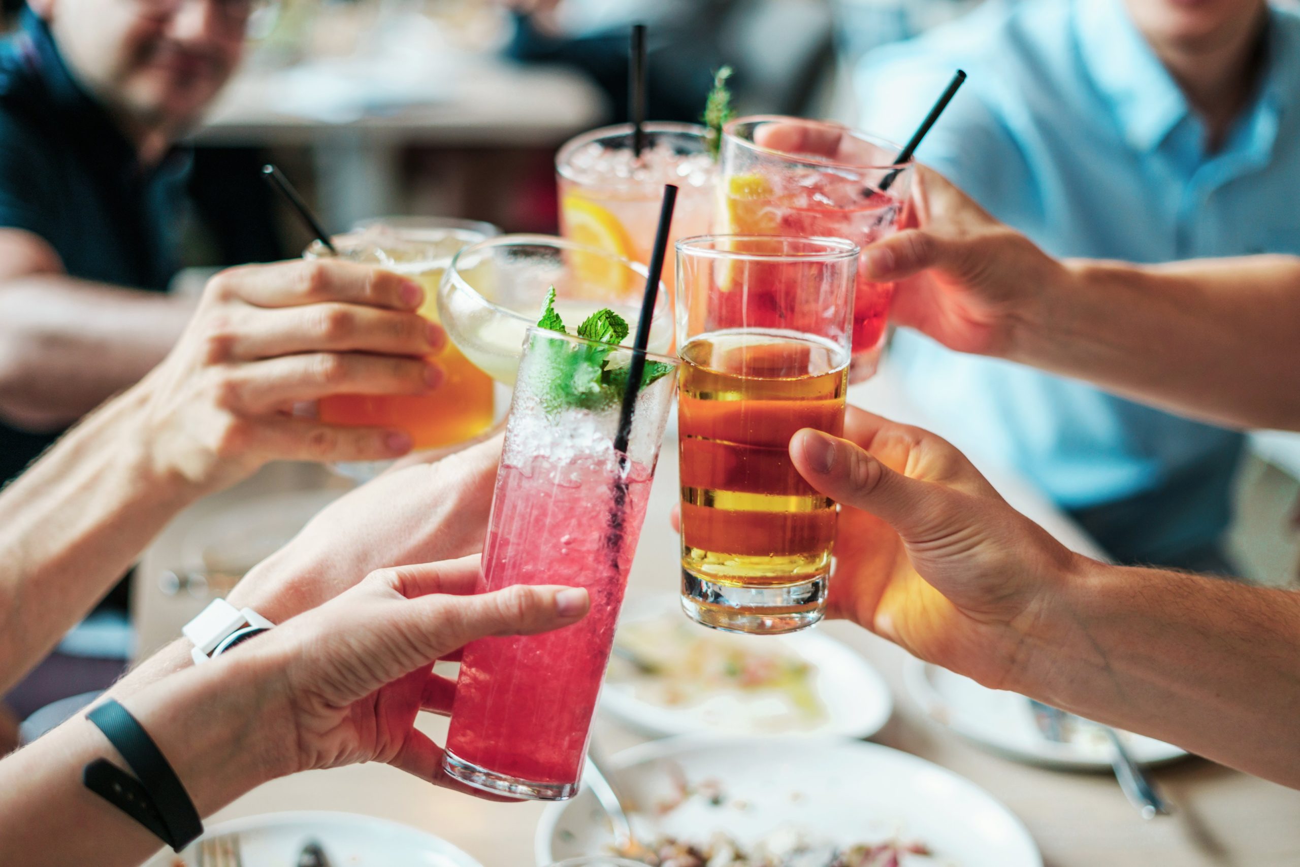 drinks in a pub