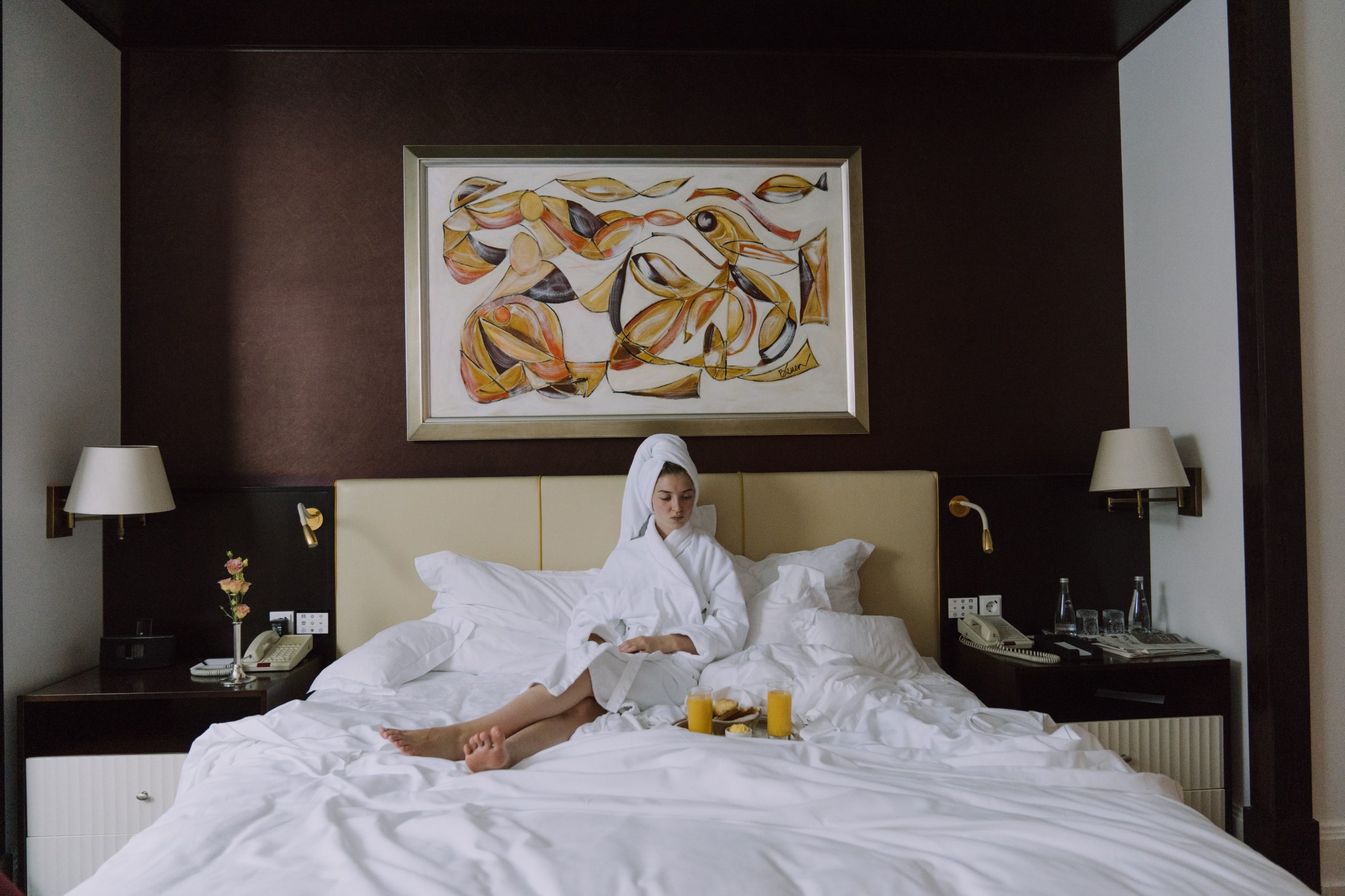 woman in a hotel