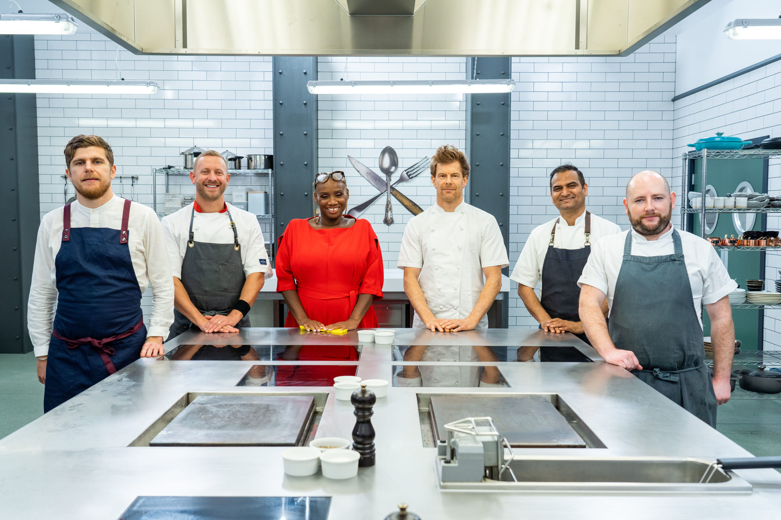 Tom Aikens appears as a guest judge on Great British Menu